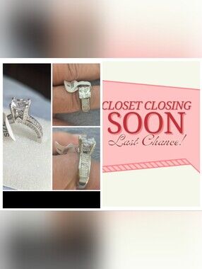 MAKE AN OFFER///Sterling Silver Cubic Zirconia Engagement Ring - White